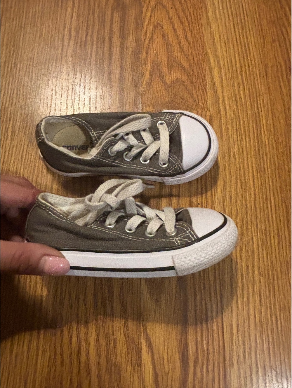Converse Gray and White Toddler Shoes- Size 6